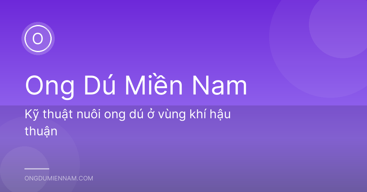 Kỹ thuật nuôi ong dú ở vùng khí hậu thuận