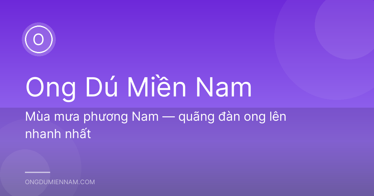 Mùa mưa phương Nam — quãng đàn ong lên nhanh nhất